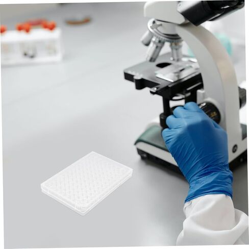 Luxshiny 2-Pack Laboratory Cell Culture Plates with Lids Micro Tissue Culture Plates for Cell Growth Disposable 96-Well for Lab Use in Saudi Arabia