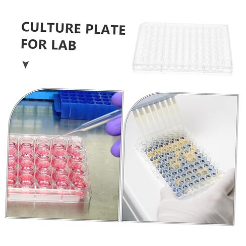 Luxshiny 2-Pack Laboratory Cell Culture Plates with Lids Micro Tissue Culture Plates for Cell Growth Disposable 96-Well for Lab Use in Saudi Arabia