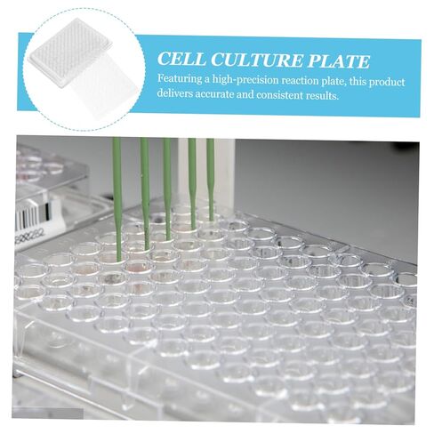 GANAZONO 100pcs Disposable Clot Reaction Plates 96 Well Cell Culture Plates for Laboratory Tissue Culture Flat Bottom Design in Saudi Arabia