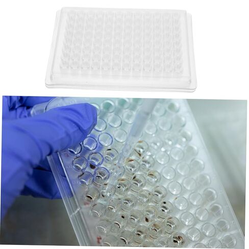 GANAZONO 100pcs Disposable Clot Reaction Plates 96 Well Cell Culture Plates for Laboratory Tissue Culture Flat Bottom Design in Saudi Arabia