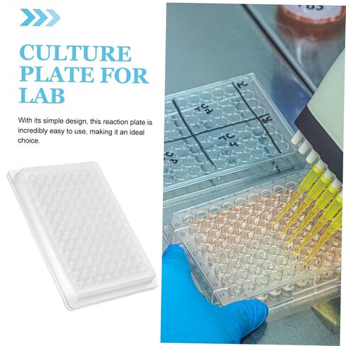 GANAZONO 100pcs Disposable Clot Reaction Plates 96 Well Cell Culture Plates for Laboratory Tissue Culture Flat Bottom Design in Saudi Arabia