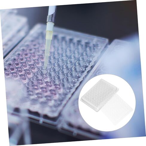 GANAZONO 100pcs Disposable Clot Reaction Plates 96 Well Cell Culture Plates for Laboratory Tissue Culture Flat Bottom Design in Saudi Arabia