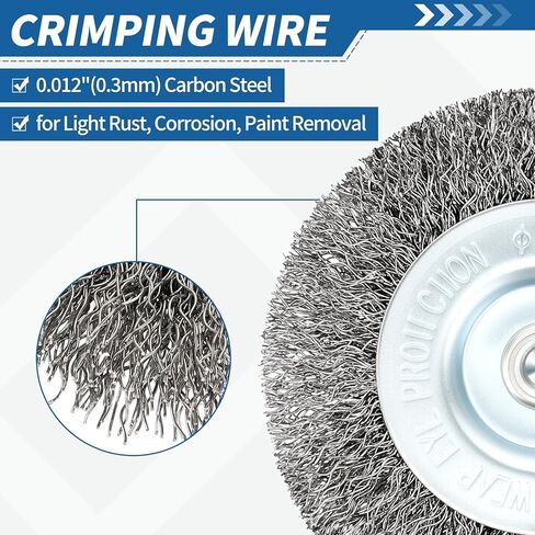 Wire Brush for Drill Set 42Pack, Crimping Steel Wire 0.012" (Carbon Steel) Wire Wheel Brush Drill with 1/4" Round Shank - for Rust, Cleaning, Deburring on Cast Iron in Kuwait