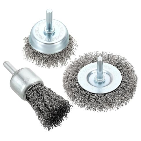 Wire Brush for Drill Set 42Pack, Crimping Steel Wire 0.012" (Carbon Steel) Wire Wheel Brush Drill with 1/4" Round Shank - for Rust, Cleaning, Deburring on Cast Iron in Kuwait