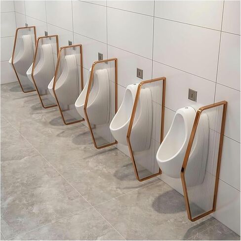 Translucent Glass Urinal Partition, Multicolor 110x42cm, Rose Gold for Bathroom & Public Spaces, Durable & Stylish Privacy Solution in Saudi Arabia