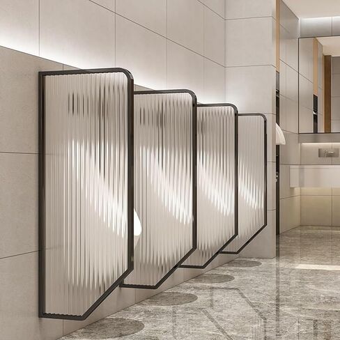 Rose Gold Wall-Mounted Urinal Partition with Tempered Glass & Stainless Steel, Privacy Screen for Hotels, Schools & Commercial Restrooms - 1 Piece in Saudi Arabia