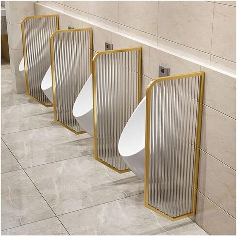 Bathroom Partition Toilet Privacy Screen - Urinal Partition Divider Screen with Tempered Glass Panel for Hotels/Offices/Bars(Rose Gold-2PCS) in Saudi Arabia