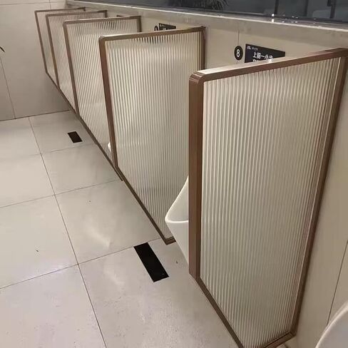 Bathroom Partition Toilet Privacy Screen - Urinal Partition Divider Screen with Tempered Glass Panel for Hotels/Offices/Bars(Rose Gold-2PCS) in Saudi Arabia