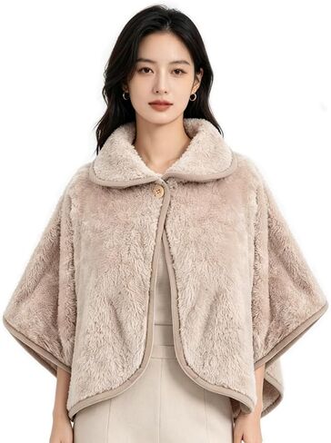 Warm Shoulder Shawl Winter Shawl Ponch for Women Neck Back Warmer Wrap Cape Shoulder Protective Cape for Women in Saudi Arabia