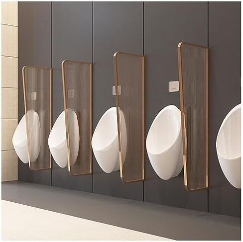 4 Pcs Wall Mount Urinal Partition Screen Men's Public Toilet Divider Wall, Tempered Glass Panel Privacy Separator for Malls, 59 55 51 47 41 39 35 31 in Tall (Color : d A, Size : 15 in Saudi Arabia