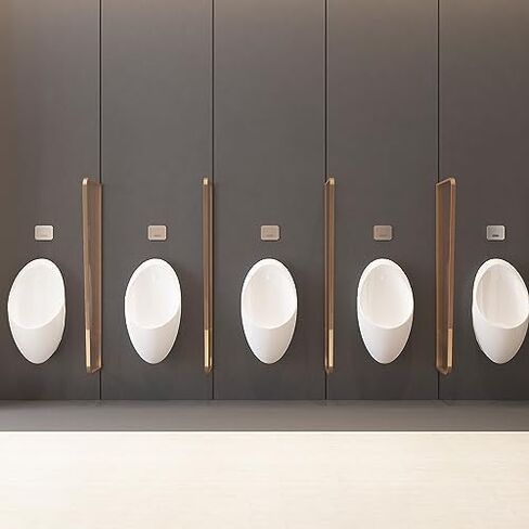 4 Pcs Wall Mount Urinal Partition Screen Men's Public Toilet Divider Wall, Tempered Glass Panel Privacy Separator for Malls, 59 55 51 47 41 39 35 31 in Tall (Color : d A, Size : 15 in Saudi Arabia