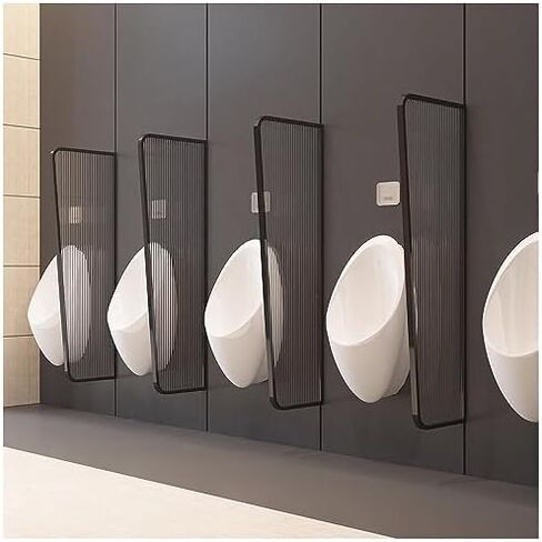 4 Pcs Wall Mount Urinal Partition Screen Men's Public Toilet Divider Wall, Tempered Glass Panel Privacy Separator for Malls, 59 55 51 47 41 39 35 31 in Tall (Color : Black, Size : in Saudi Arabia