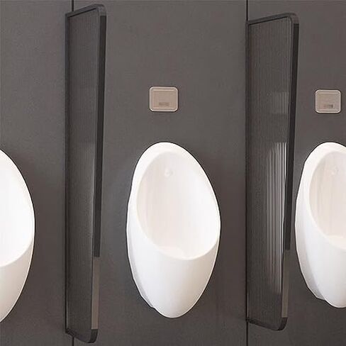 4 Pcs Wall Mount Urinal Partition Screen Men's Public Toilet Divider Wall, Tempered Glass Panel Privacy Separator for Malls, 59 55 51 47 41 39 35 31 in Tall (Color : Black, Size : in Saudi Arabia