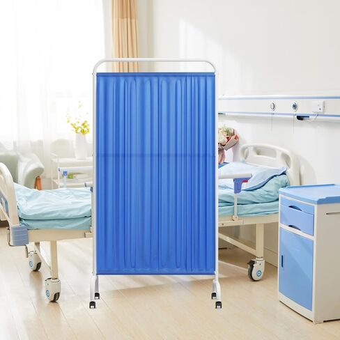 6FT Mobile Medical Privacy Screen with Wheels, Folding Rolling Room Divider for Clinic, Beauty Salon, Office, and Private Spaces (1, Dark Blue) in Saudi Arabia