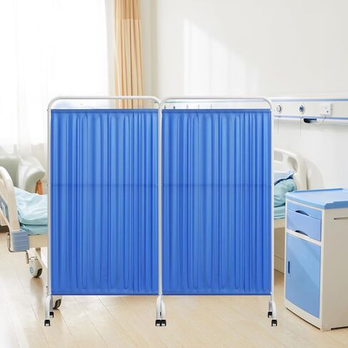 6FT Mobile Medical Privacy Screen with Wheels, Folding Rolling Room Divider for Clinic, Beauty Salon, Office, and Private Spaces (1, Dark Blue) in Saudi Arabia