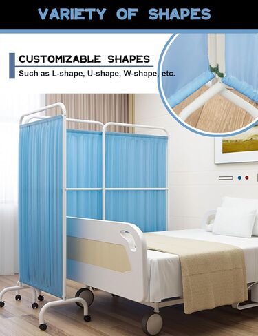 6FT Mobile Medical Privacy Screen with Wheels, Folding Rolling Room Divider for Clinic, Beauty Salon, Office, and Private Spaces (1, Dark Blue) in Saudi Arabia