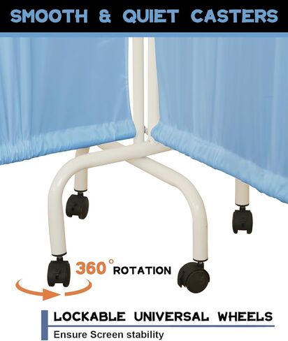 6FT Mobile Medical Privacy Screen with Wheels, Folding Rolling Room Divider for Clinic, Beauty Salon, Office, and Private Spaces (1, Dark Blue) in Saudi Arabia
