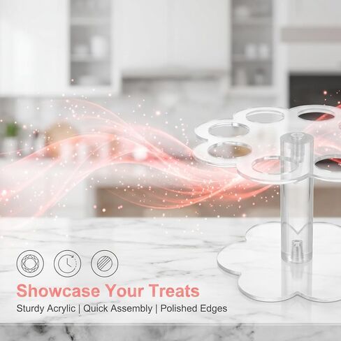DOITOOL Acrylic Ice Cream Cone Holder Stand, 8 Hole Ice Cone Clear Display Rack, Single Layer Dessert Food Stand for Waffle, Sushi Hand Roll, Popcorn, Cotton Candy, for Party Wedding Birthday in Saudi Arabia