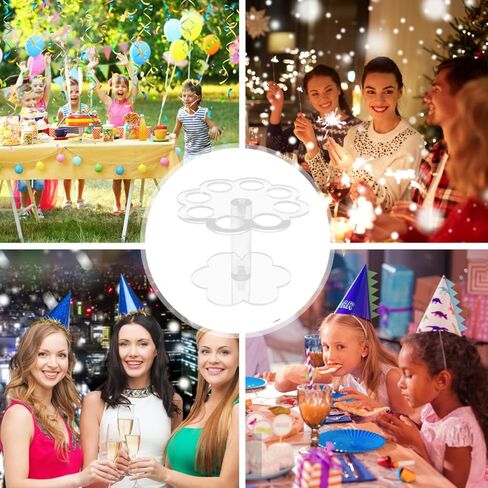DOITOOL Acrylic Ice Cream Cone Holder Stand, 8 Hole Ice Cone Clear Display Rack, Single Layer Dessert Food Stand for Waffle, Sushi Hand Roll, Popcorn, Cotton Candy, for Party Wedding Birthday in Saudi Arabia