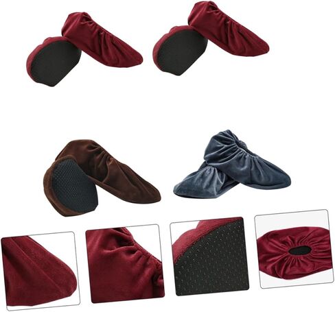 FOMIYES 4Pairs Skid Lint Cloth Shoe Covers Thickened Sole Non Slip Design for Indoor Use Random Colors Reusable Breathable Protection for Clean Floors in Saudi Arabia