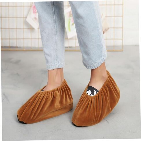 FOMIYES 4Pairs Skid Lint Cloth Shoe Covers Thickened Sole Non Slip Design for Indoor Use Random Colors Reusable Breathable Protection for Clean Floors in Saudi Arabia