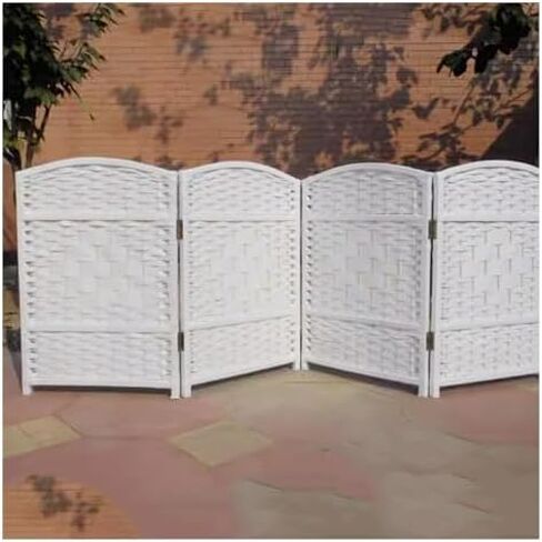 Freestanding Folding Privacy Screen, Wooden Room Divider for Indoor Outdoor Use, Movable Protective Separator Partition Decorative in Saudi Arabia