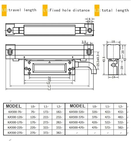 1μm Small Linear Encoder Slim Grating Ruler Thin Sensor for Milling Digital Readout Machine Tools KA500(370mm Travel) in Saudi Arabia