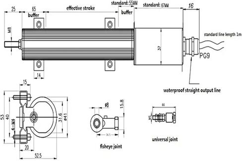 Magnetostrictive Position Sensor 360mm-800mm Rod Type Linear Analog/Digital Output(425mm) in Saudi Arabia