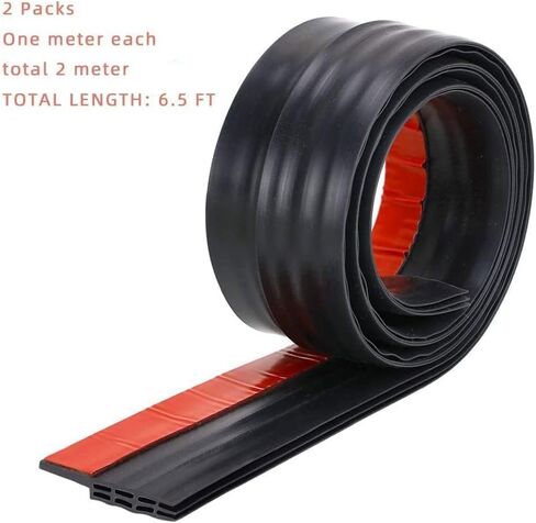 2025MOFFNNOL JBWKWELM 2 قطعة سدادة باب من السيليكون - 39 بوصة × 35 بوصة شريط ختم الباب الأسود للأبواب الداخلية والخارجية الطقس تجريد الصوت 1 in Kuwait
