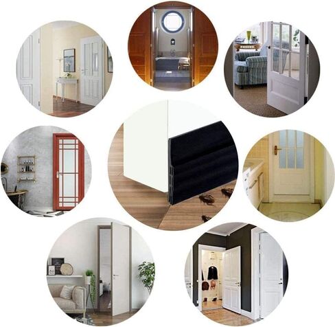 2025MOFFNNOL JBWKWELM 2 قطعة سدادة باب من السيليكون - 39 بوصة × 35 بوصة شريط ختم الباب الأسود للأبواب الداخلية والخارجية الطقس تجريد الصوت 1 in Kuwait