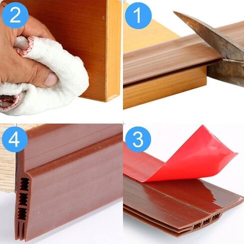 2025MOFFNNOL JBWKWELM 2 قطعة سدادة باب من السيليكون - 39 بوصة × 35 بوصة شريط ختم الباب الأسود للأبواب الداخلية والخارجية الطقس تجريد الصوت 1 in Kuwait