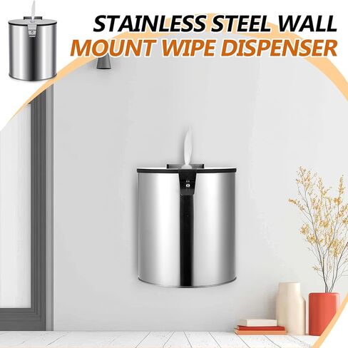 Zonon Stainless Steel Wall Mount Disinfectant Wipe Dispenser Fits Sanitizing and Disinfecting Wipes on Rolls 11 x 10'' for Fitness Clubs Schools Commercial and Residential Facilities(Square) in Saudi Arabia
