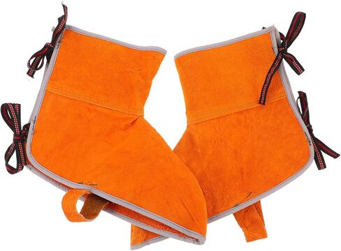 HOMSFOU 1Pair Leather Welding Leg Covers Heat Resistant Fireproof Protective Shoe Covers for Welders Durable Abrasion Resistant Design for Enhanced Comfort and Safety During Welding Tasks in Saudi Arabia