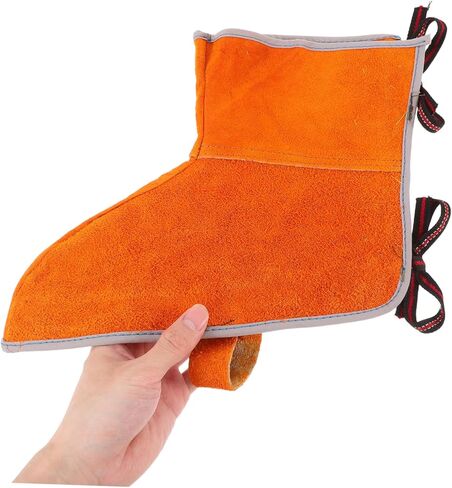 HOMSFOU 1Pair Leather Welding Leg Covers Heat Resistant Fireproof Protective Shoe Covers for Welders Durable Abrasion Resistant Design for Enhanced Comfort and Safety During Welding Tasks in Saudi Arabia