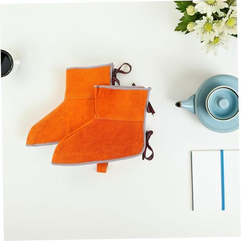 1Pair Welding Socks Durable Heat Resistant Leather Foot Covers for Welders Comfortable Ergonomic Design Comprehensive Safety From Sparks and Hot Splashes for Welding in Saudi Arabia
