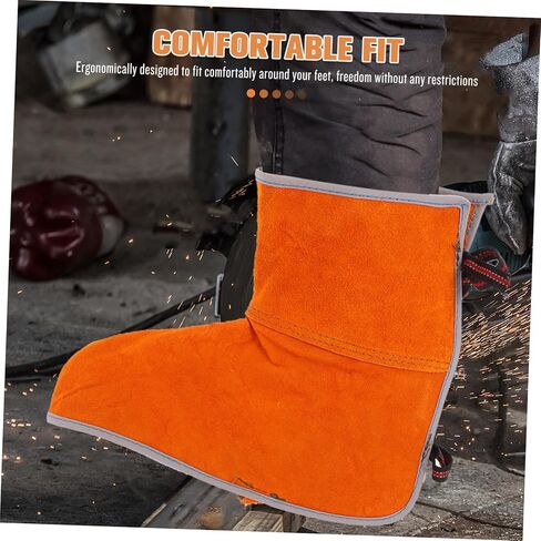 1Pair Heat Resistant Leather Welding Leg Covers Durable Foot Protection for Welding Cutting and Soldering Comfortable Design for Long Term Use Resistant Welding in Saudi Arabia
