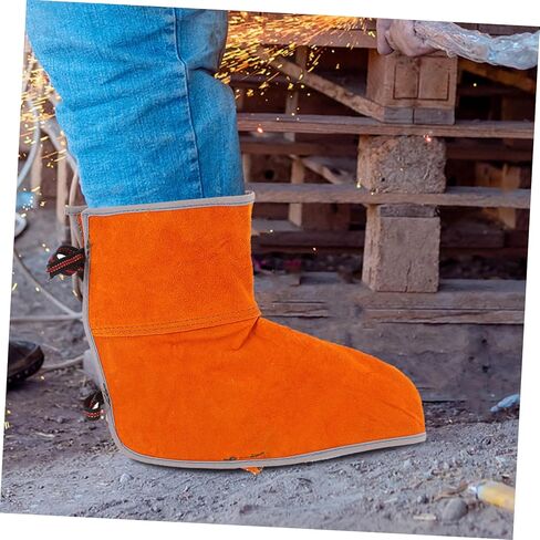 1Pair Heat Resistant Leather Welding Leg Covers Durable Foot Protection for Welding Cutting and Soldering Comfortable Design for Long Term Use Resistant Welding in Saudi Arabia