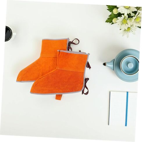 1Pair Heat Resistant Leather Welding Leg Covers Durable Foot Protection for Welding Cutting and Soldering Comfortable Design for Long Term Use Resistant Welding in Saudi Arabia