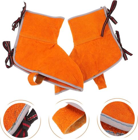 1Pair Heat Resistant Leather Welding Leg Covers Durable Foot Protection for Welding Cutting and Soldering Comfortable Design for Long Term Use Resistant Welding in Saudi Arabia
