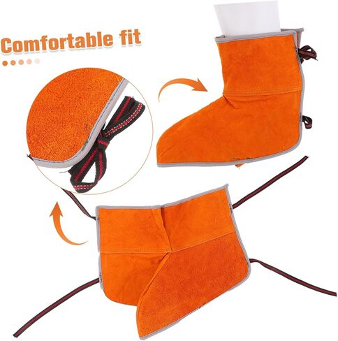 1Pair Heat Resistant Leather Welding Leg Covers Durable Foot Protection for Welding Cutting and Soldering Comfortable Design for Long Term Use Resistant Welding in Saudi Arabia
