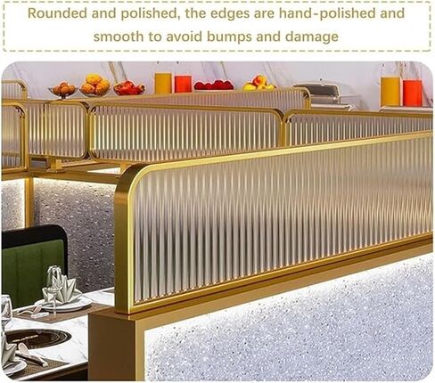 Stainless Steel Countertop Divider for Dining Areas Semi Privacy Screen Panel for Restaurant Bar Hotel and Office, Gold-7.87x39.37in/20x100CM in Saudi Arabia
