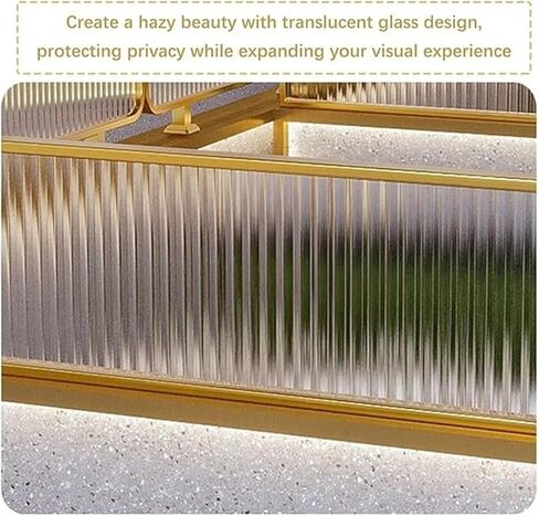 Stainless Steel Countertop Divider for Dining Areas Semi Privacy Screen Panel for Restaurant Bar Hotel and Office, Gold-7.87x39.37in/20x100CM in Saudi Arabia