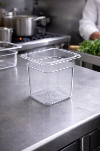 CORONA Polycarbonate Food Pan 1/6-6" Deep Clear, Catering & Restaurant, 24 Pack, NO lids in Saudi Arabia