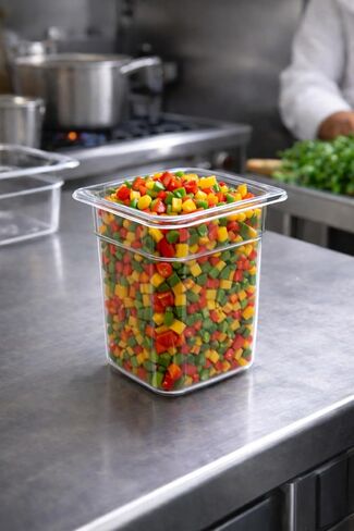 CORONA Polycarbonate Food Pan 1/6-6" Deep Clear, Catering & Restaurant, 24 Pack, NO lids in Saudi Arabia