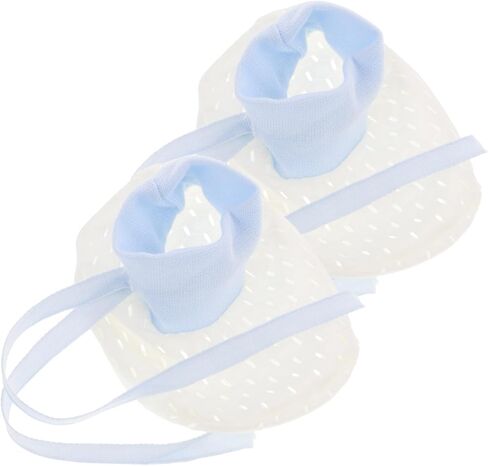 PartyKindom 1Pair Breathable Newborn Foot Covers with Drawstring Scratch Mesh Sleeves for Boy Girl Comfortable Protection for Warm Weather Use in Saudi Arabia