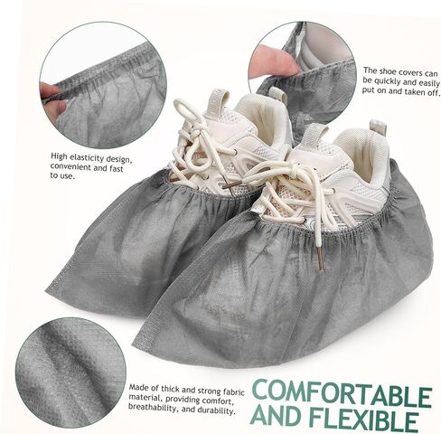 Sosoport 100Pcs Disposable Shoe Covers Overshoes for Indoor Use Breathable and Comfortable Shoe Protectors for Fits in Saudi Arabia