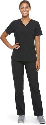 Zylioo Tall Scrubs for Women Set Medical Uniform Stretch V-Neck Scrub Top & Jogger Pants with Pockets in Saudi Arabia