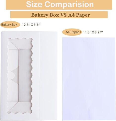 Auto-Pop Bakery Boxes with Clear Window (5 Pack) | 12.5x5.5x2.5 Food-Grade Cardboard | Collapsible for Cookies, Cupcakes & Pastries in Saudi Arabia