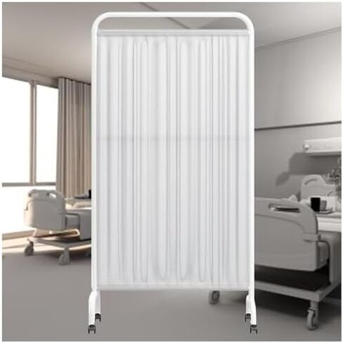 6ft Folding Rolling Room Divider - 6-Panel Light Blue Portable Privacy Screen on Wheels for Clinics, Patient Areas & Exam Rooms - Temporary Partition Solution in Saudi Arabia