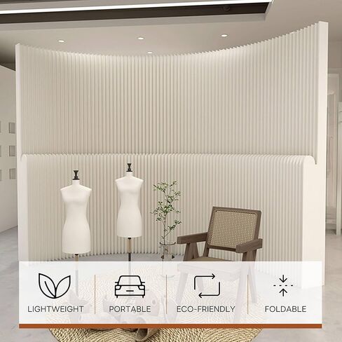 Versatile Freestanding Kraft Paper Partition Screen - Ideal for Living Rooms, Offices & Beauty Salons, Hoodless Design, Multifunctional & Space-Saving Solution in Saudi Arabia